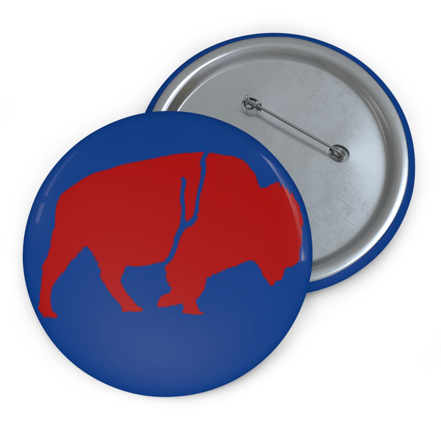 Blue & Red Standing Buffalo Pin — 3-inch