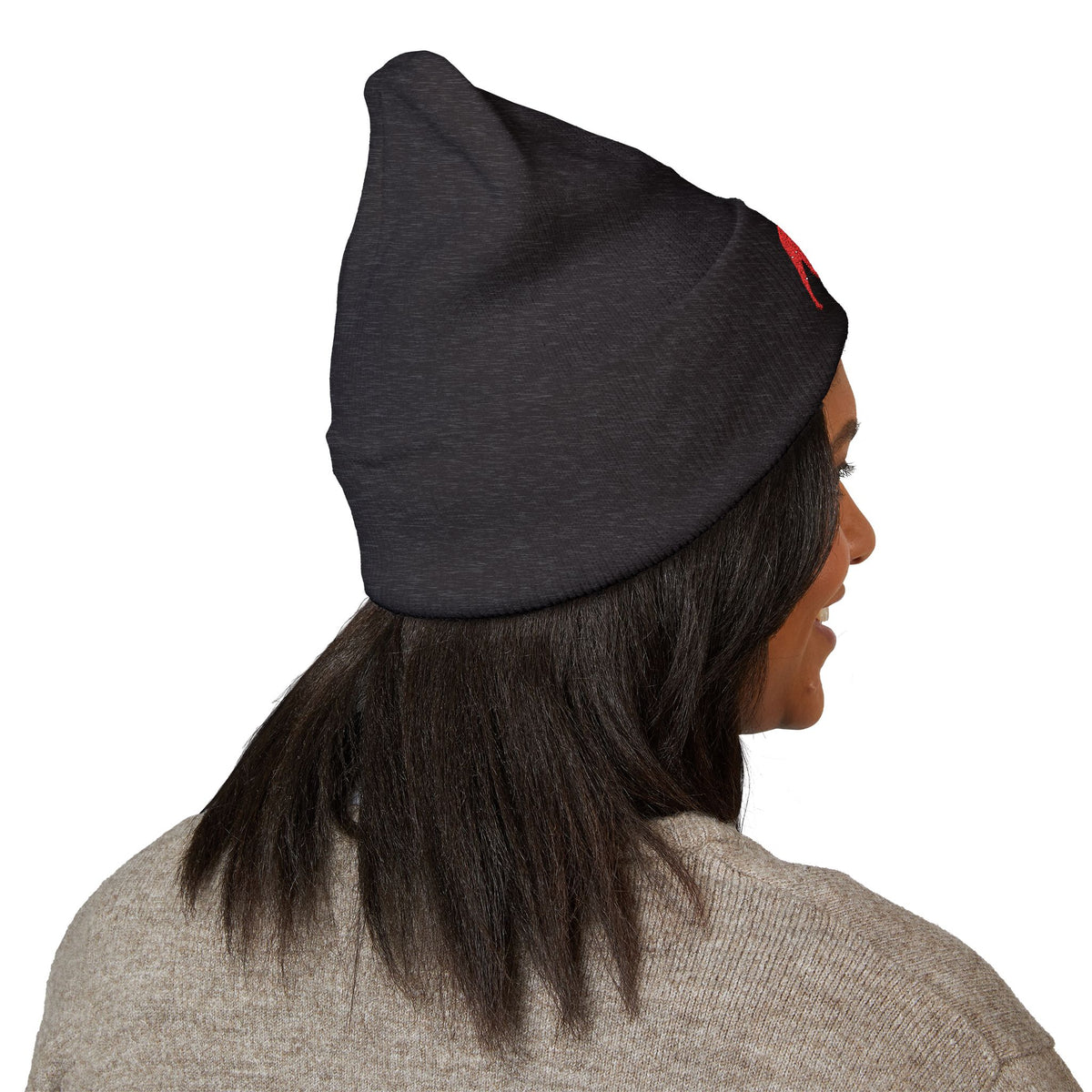 QKA Red Standing Buffalo Embroidered Beanie