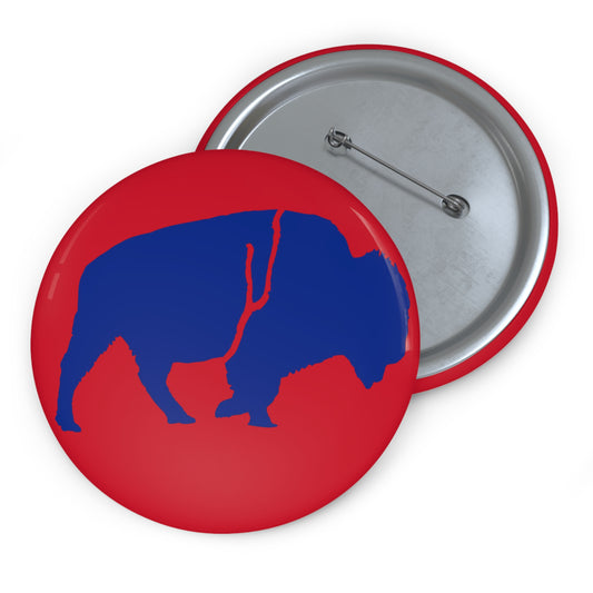 Red & Blue Standing Buffalo Pin — 3-inch
