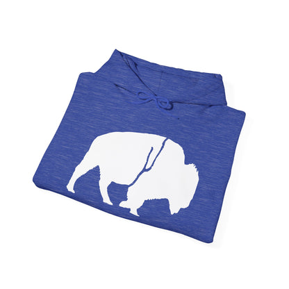 QKA Bills Backers White Standing Buffalo Hoodie