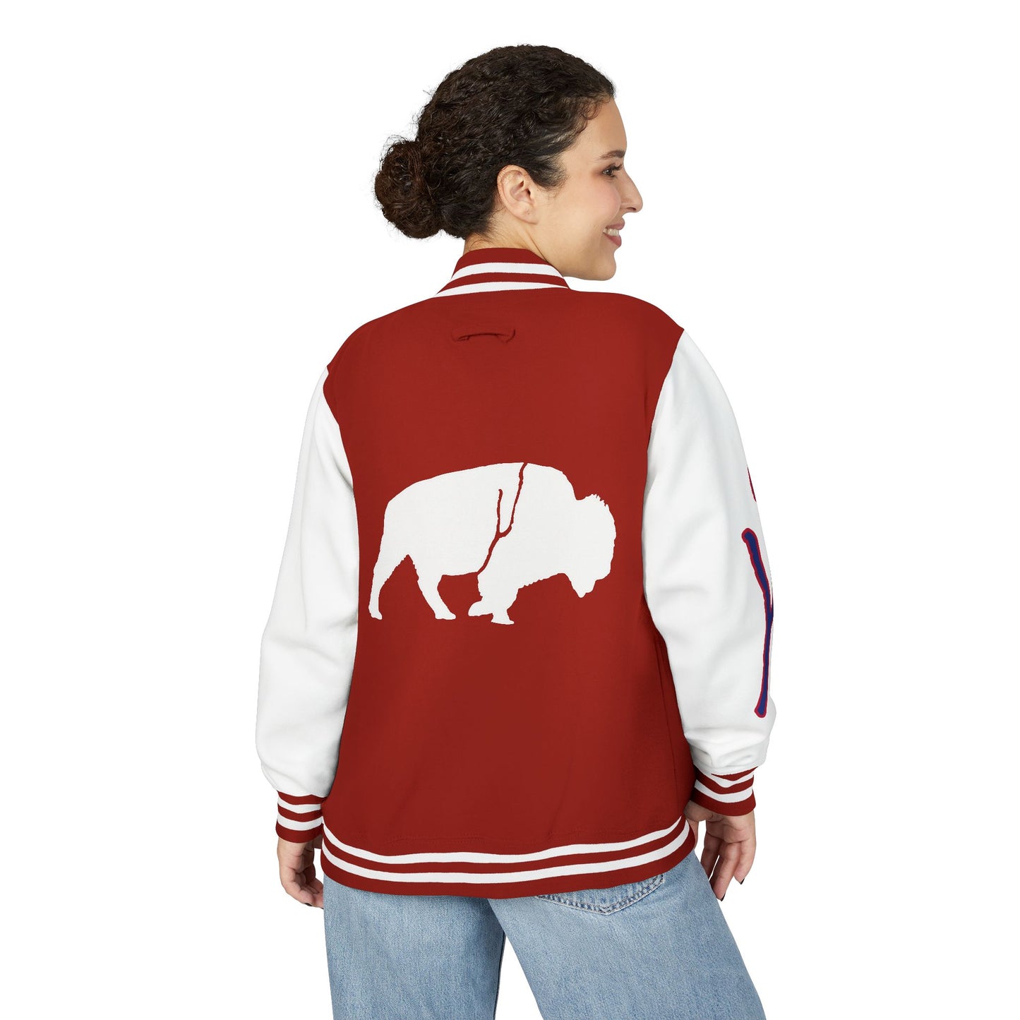 QKA Lake Standing Buffalo Letterman Jacket