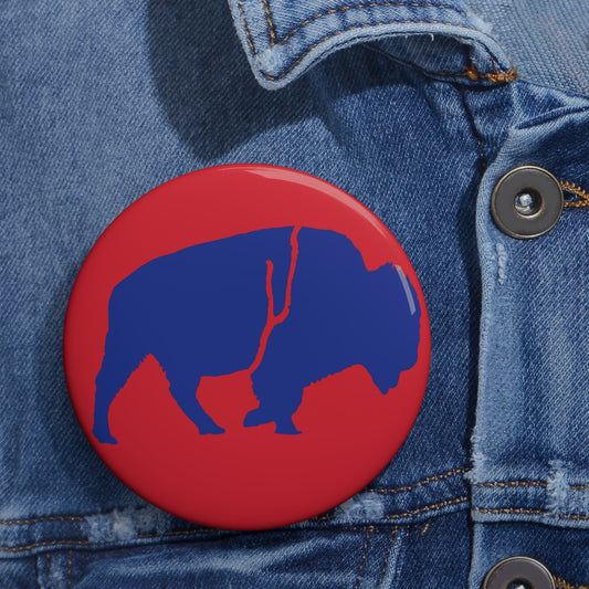 Red & Blue Standing Buffalo Pin — 3-inch