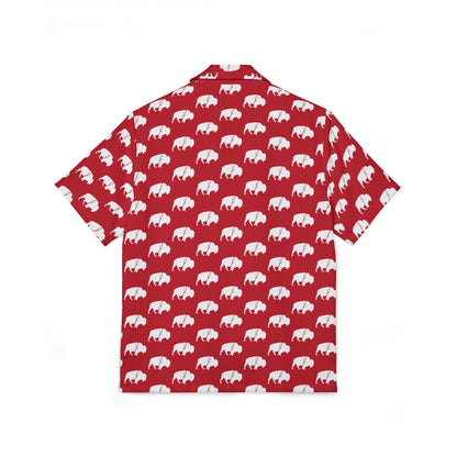 QKA Bills Backers White Standing Buffalo Hawaiian Shirt