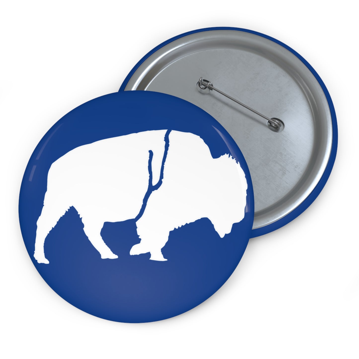 Blue & White Standing Buffalo Pin — 3-inch