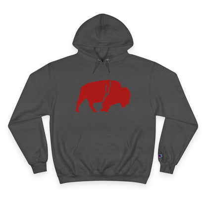 QKA Bills Backers Red Standing Buffalo Champion Hoodie