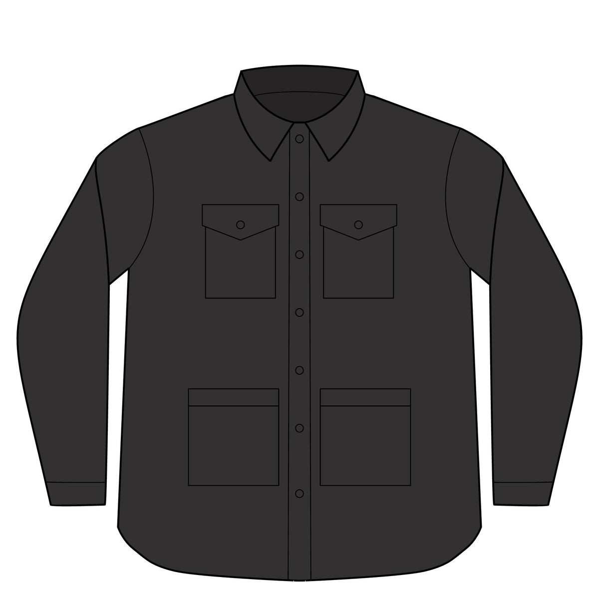 QKA Standing Buffalo Black Work Shirt