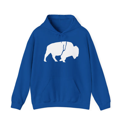 QKA Bills Backers White Standing Buffalo Hoodie