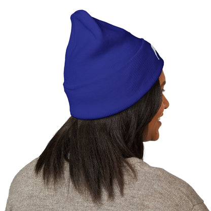 QKA White Standing Buffalo Embroidered Beanie