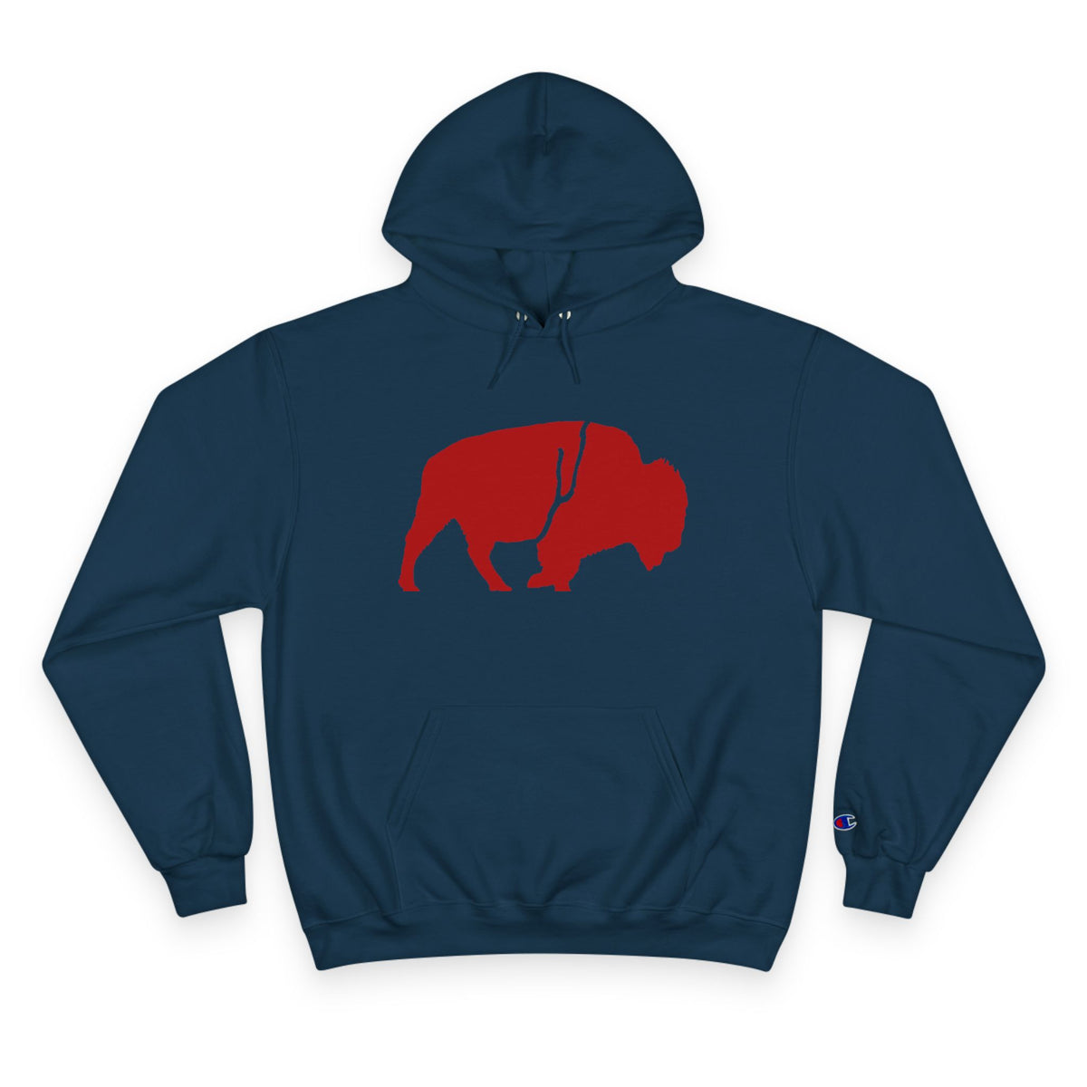 QKA Bills Backers Red Standing Buffalo Champion Hoodie