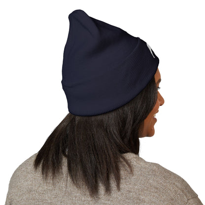 QKA White Standing Buffalo Embroidered Beanie