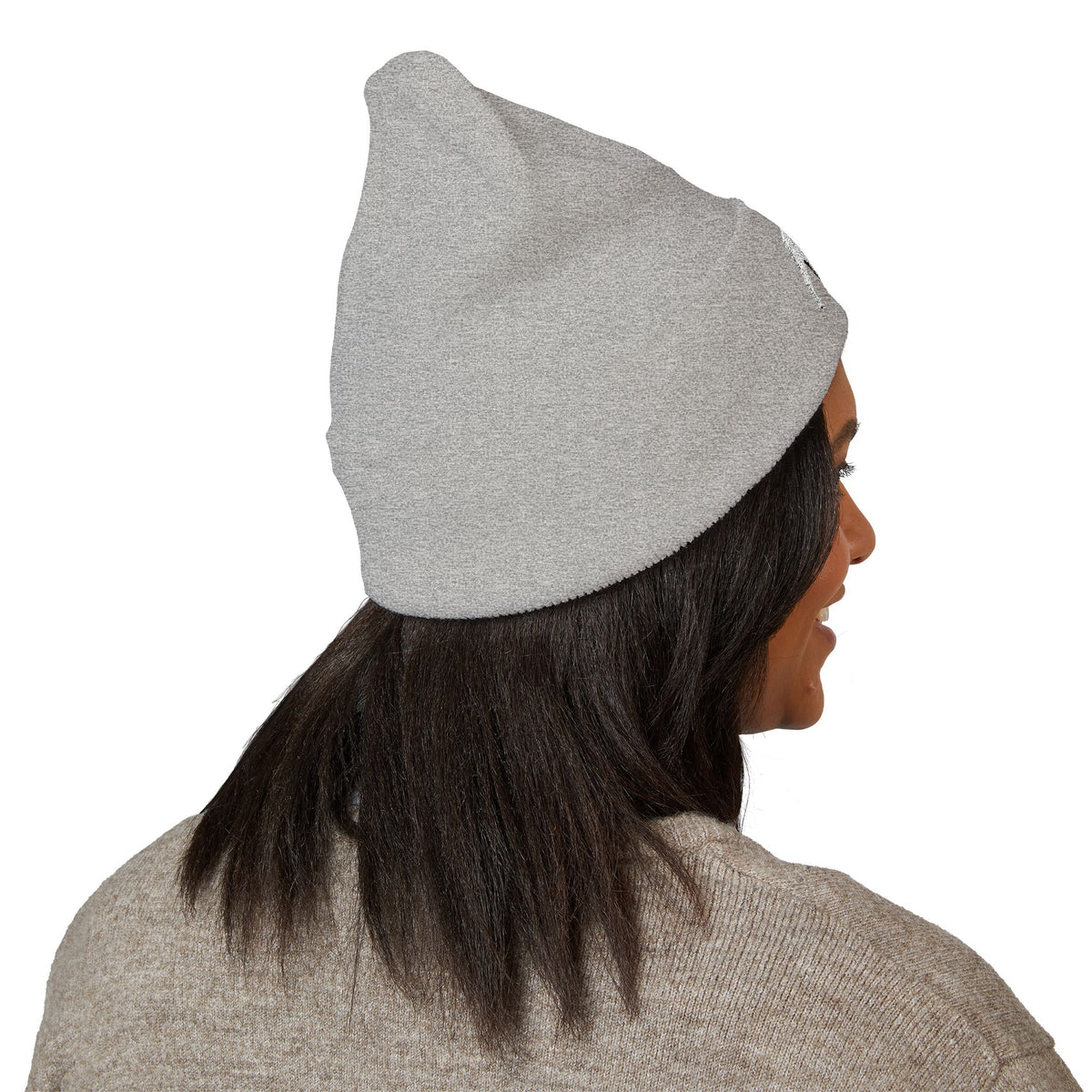 QKA White Standing Buffalo Embroidered Beanie