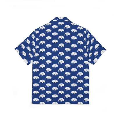 QKA Bills Backers White Standing Buffalo Hawaiian Shirt