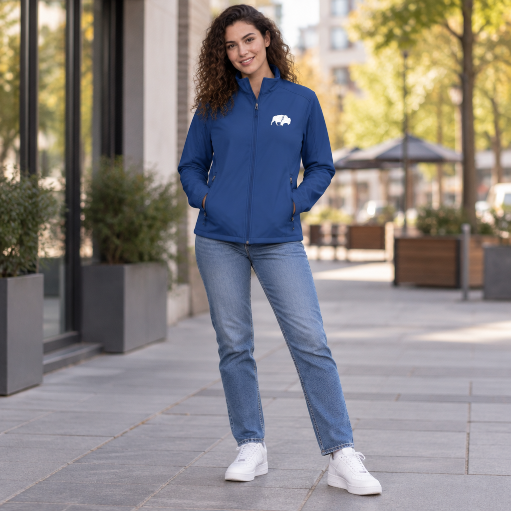 QKA Standing Buffalo Embroidered Soft Shell Jacket