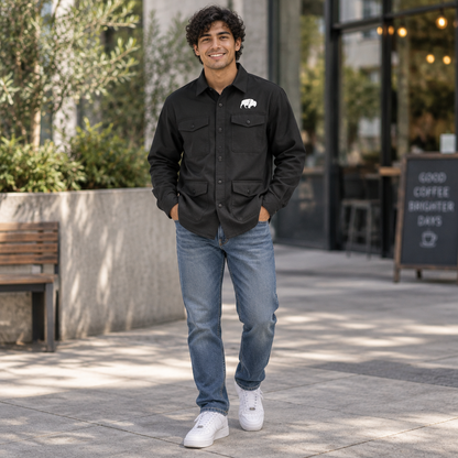 QKA Standing Buffalo Black Work Shirt