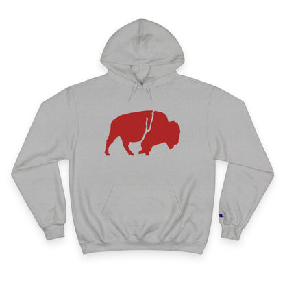 QKA Bills Backers Red Standing Buffalo Champion Hoodie