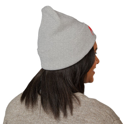 QKA Red Standing Buffalo Embroidered Beanie
