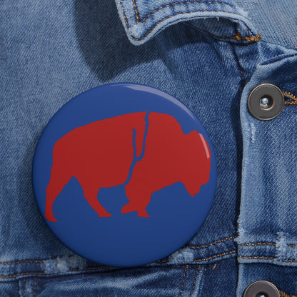 Blue & Red Standing Buffalo Pin — 3-inch