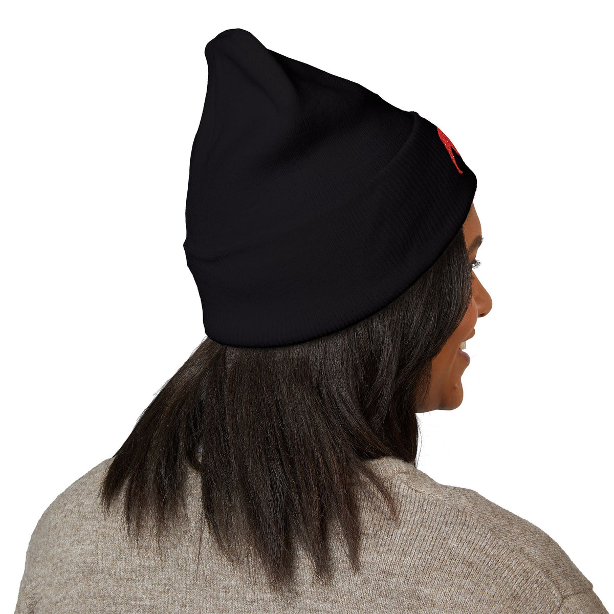 QKA Red Standing Buffalo Embroidered Beanie