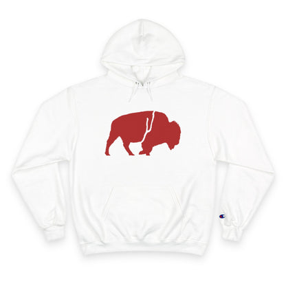 QKA Bills Backers Red Standing Buffalo Champion Hoodie