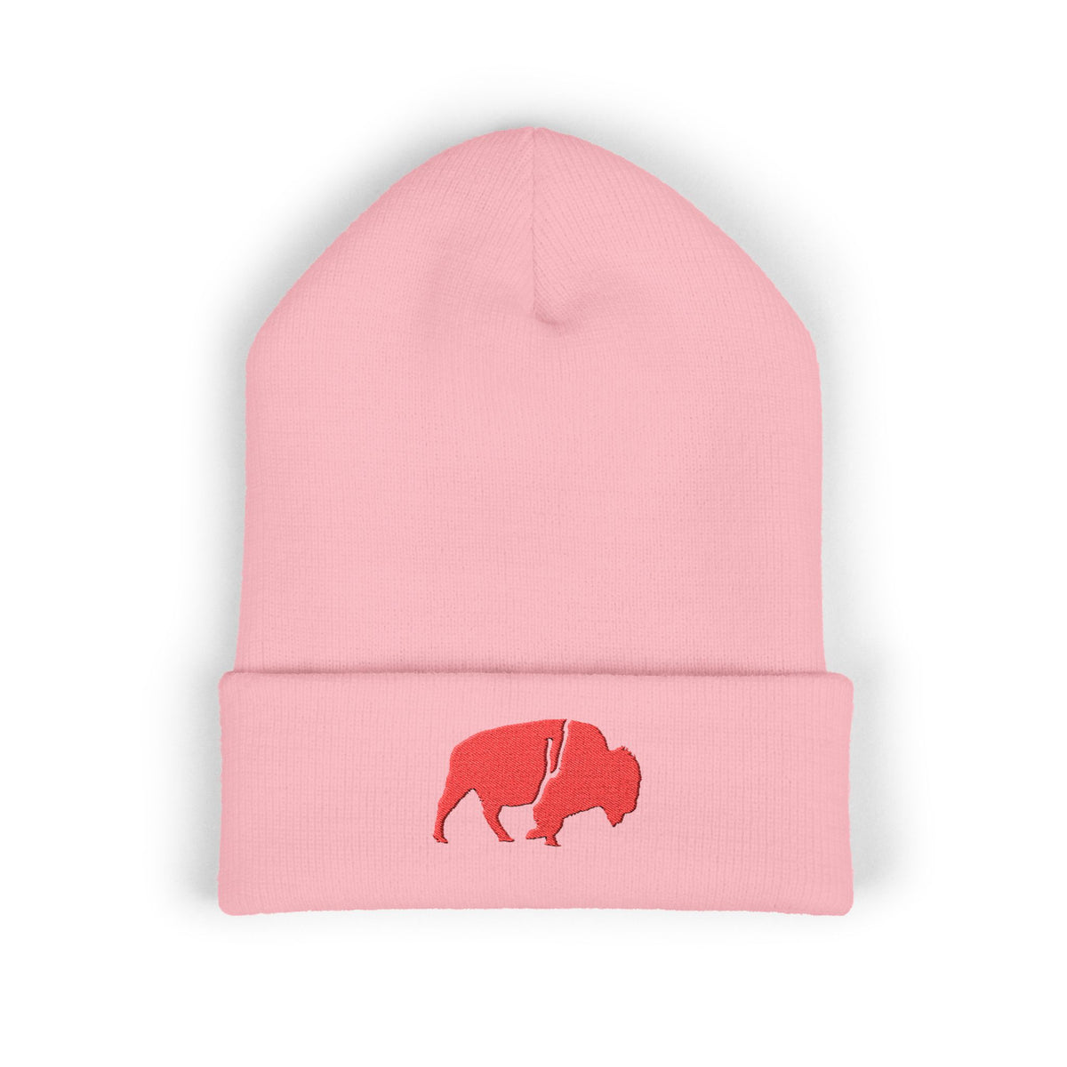 QKA Red Standing Buffalo Embroidered Beanie
