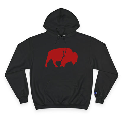 QKA Bills Backers Red Standing Buffalo Champion Hoodie